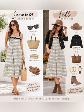 LOFT Black and Cream Plaid Ruffle Square Neck Midi Dress
